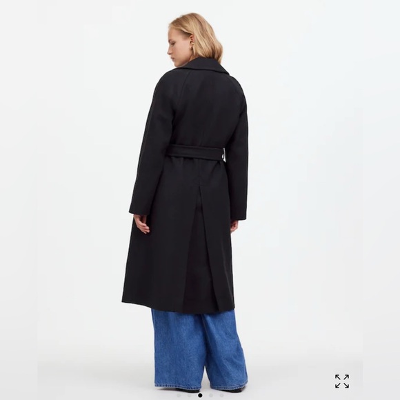 Madewell Italian Fabric Black Trench Coat Size XS NWT - Picture 3 of 7